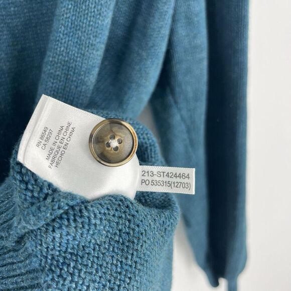 Tommy Bahama Sweater Size XL Mens Seaway Teal Sorrento Beach Button Mock Henley - Picture 8 of 8